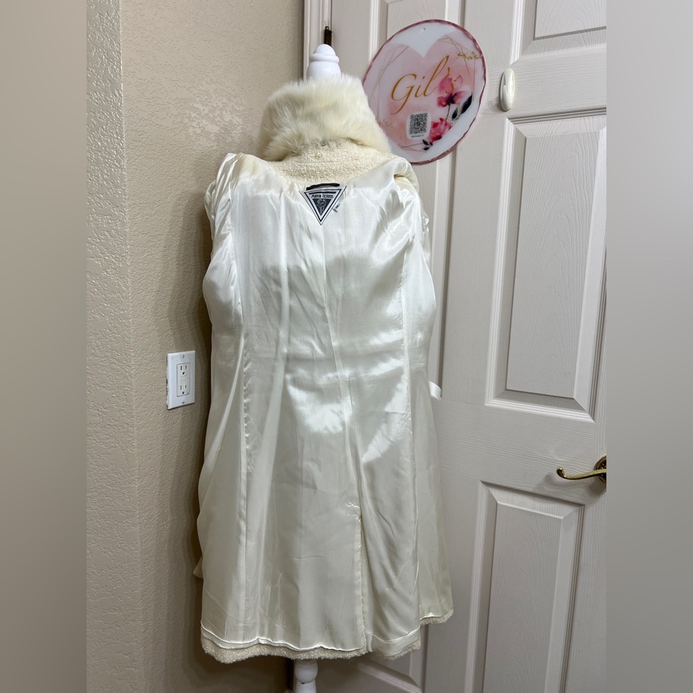 Marvin Richards Cream Teddy Jacket with Removable Faux Fur Collar - Picture 6 of 11